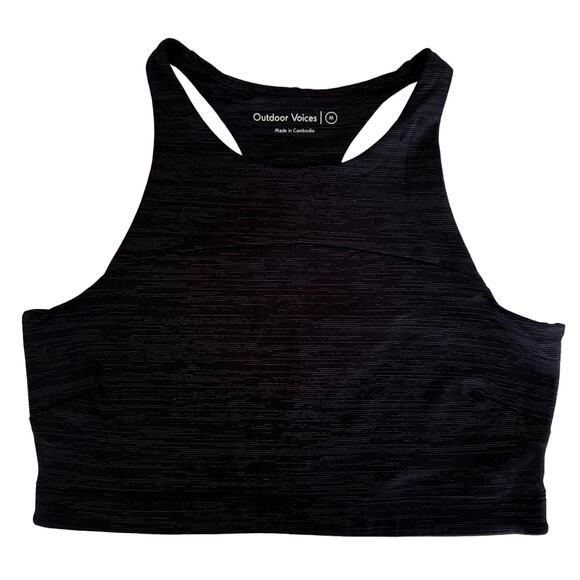 Outdoor Voices Other - Outdoor Voices TechSweat Crop Top High Neck Sports Bra Black Heather Medium